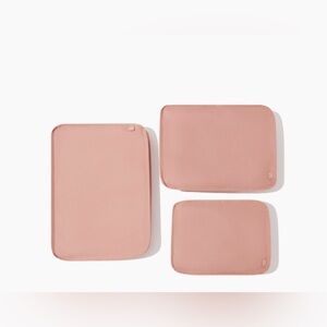 Set of 3 Pink Canvas Packing Cubes